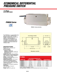 Thumbnail of document Data Sheet - PSW845-1 OEM Mechanical Differential pressure Switch
